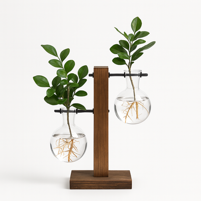 Daily Roots – Minimalist Glass Vase Set (2-Pack)